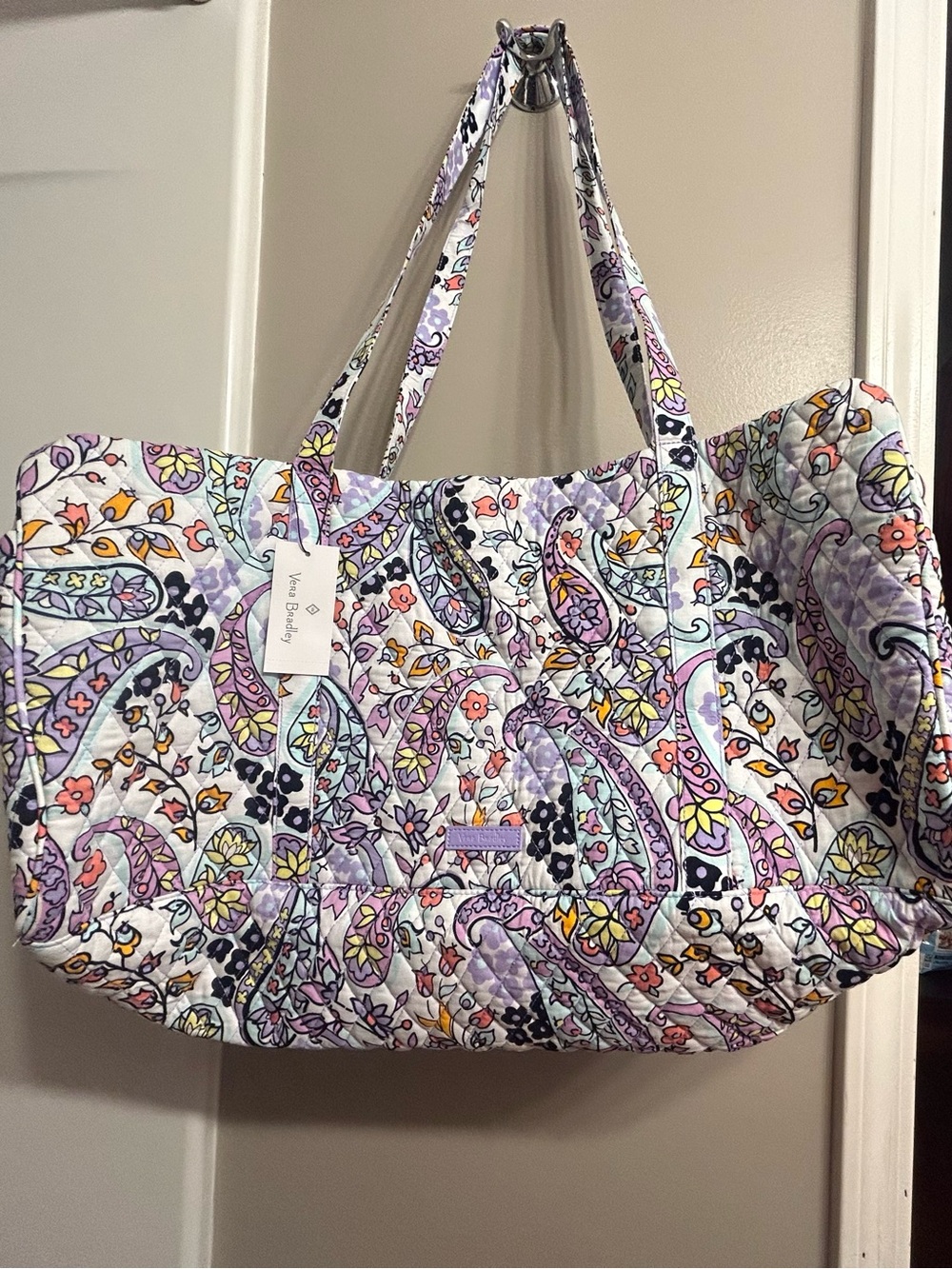 Vera Bradley Quilted Paisley Travel Tote - Lavender Multi